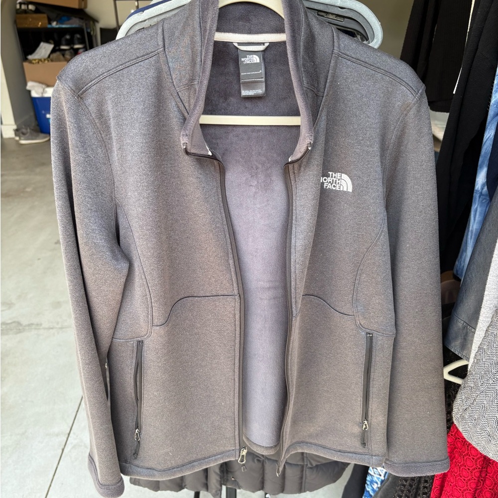 The North Face Gray Performance Jacket with Stand-Up Collar